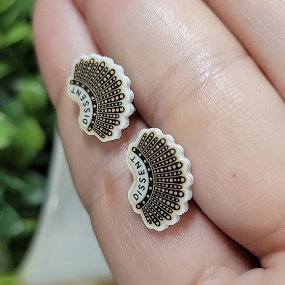 RBG Dissent Collar Stud Earrings - Picture 4 of 6